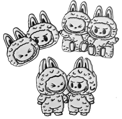 Duplas de Labubu para Colorir