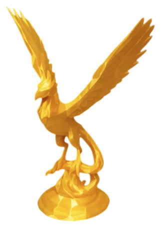 Estatueta de Fênix em Low Poly