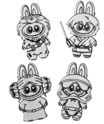 Labubu no Star Wars para Colorir