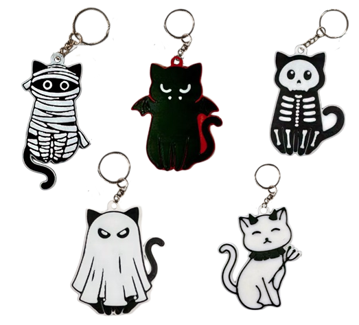 Chaveiros de Gatos Fantasiados