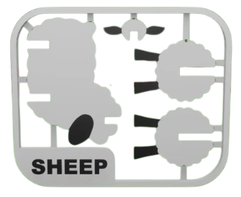 Cartão de Ovelha para Montar